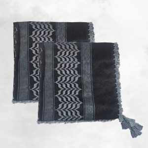 Palestinian Keffiyeh with Colour Tassel - Blue Grey